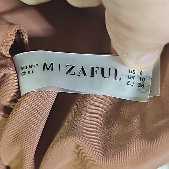 ZAFUL Burgundy 2 Piece String Bikini Bandau Top Swimsuit Womens Size 6 NEW - Picture 12 of 13